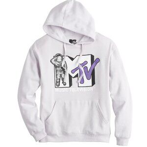 MTV Music Television Hoodie Sweatshirt Mens Size Large Lilac NWT